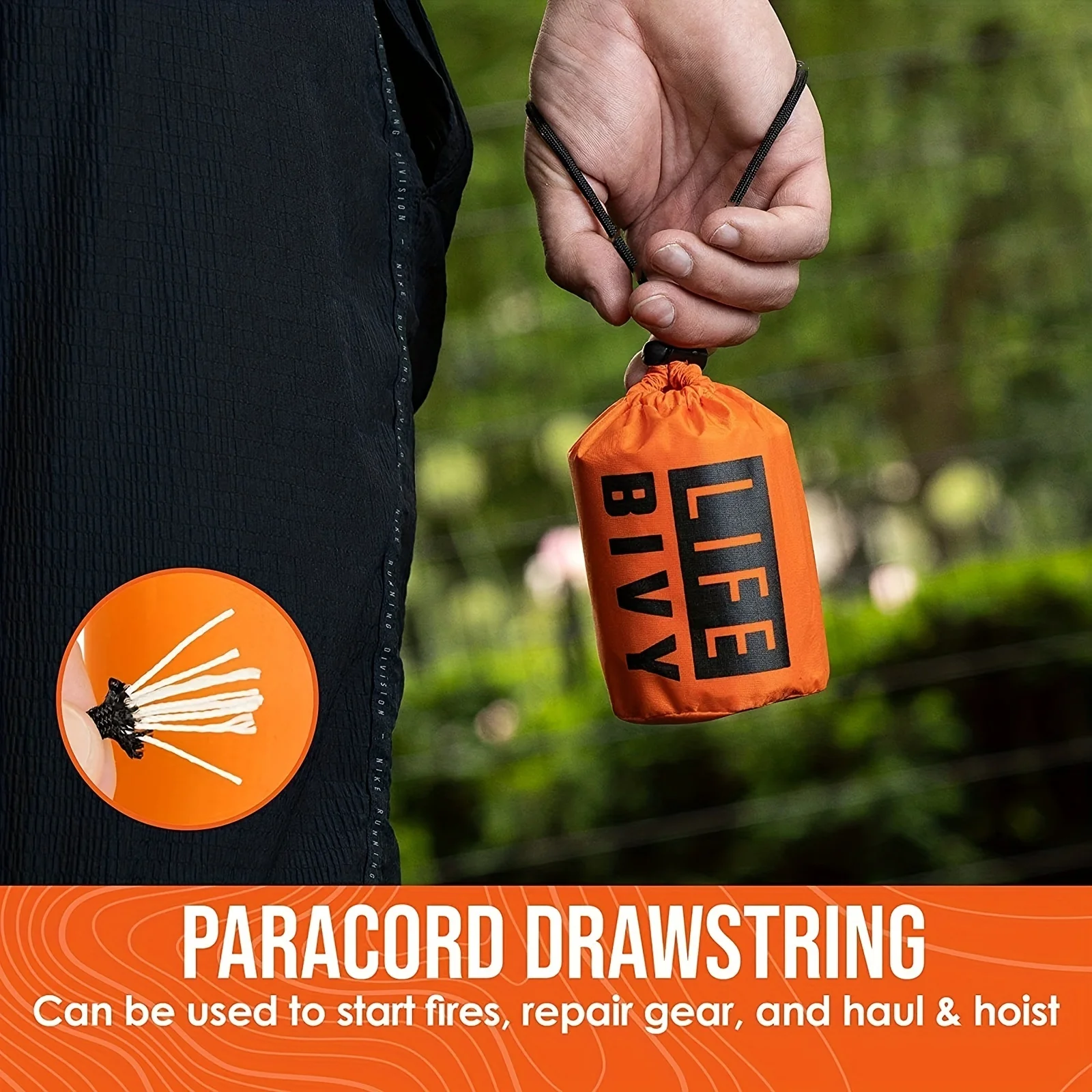 Bivy Bag Emergency - ถุงนอนฉุกเฉินสำหรับเอาชีวิตรอด ให้ความอบอุ่น - ใช้เป็นถุงนอนฉุกเฉิน ถุงนอนสำหรับเอาชีวิตรอด และผ้าห่มฉุกเฉินชนิดไมลาร์