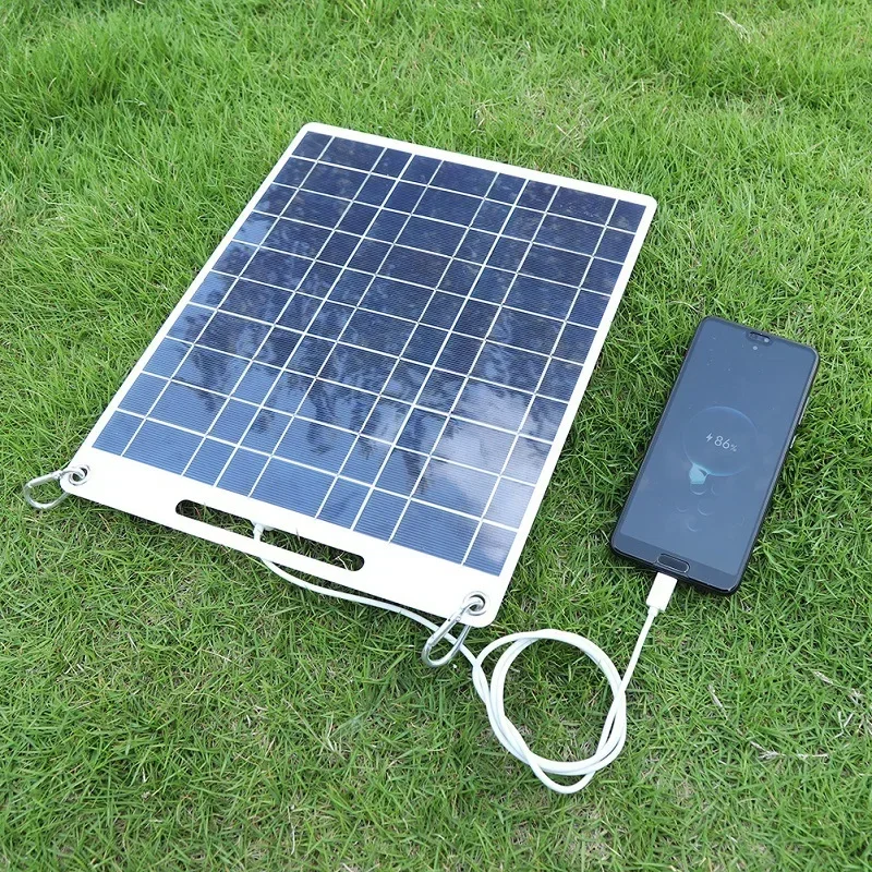 Solar Emergency Charger - 5V แผงพลังงานแสงอาทิตย์กันน้ําแบบพกพา Dual USB Charger กลางแจ้ง